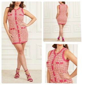 Guess X Marciano Coral Peonie Mariah Tweed Mini Dress